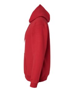 Hanes P170 Unisex EcoSmart® Hooded Sweatshirt – Athletic Crimson (side)