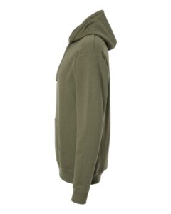 Hanes RS170 Unisex Perfect Sweats Hooded Sweatshirt – Fatigue Green (side)