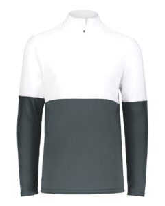 Holloway 223500 Men’s Momentum Team Quarter-Zip Pullover – Iron/ White