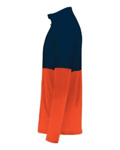 Holloway 223500 Men’s Momentum Team Quarter-Zip Pullover – Orange/ Navy (side)