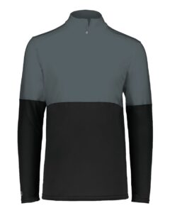 Holloway 223500 Men’s Momentum Team Quarter-Zip Pullover – Black/ Iron