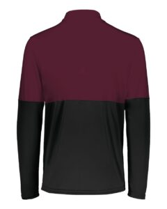 Holloway 223500 Men’s Momentum Team Quarter-Zip Pullover – Black/ Maroon (back)
