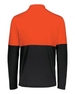 Holloway 223500 Men’s Momentum Team Quarter-Zip Pullover – Black/ Orange (back)