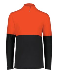 Holloway 223500 Men’s Momentum Team Quarter-Zip Pullover – Black/ Orange