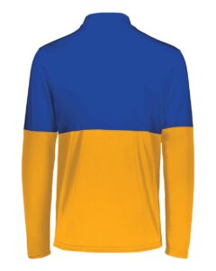 Holloway 223500 Men’s Momentum Team Quarter-Zip Pullover – Gold/ Royal (back)