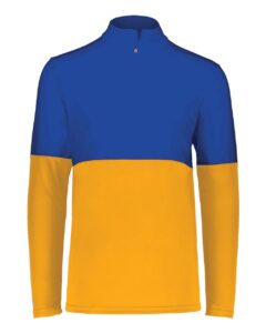 Holloway 223500 Men’s Momentum Team Quarter-Zip Pullover – Gold/ Royal