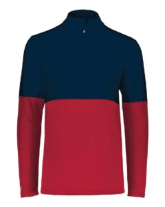 Holloway 223500 Men’s Momentum Team Quarter-Zip Pullover – Scarlet/ Navy