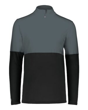 Holloway 223600 Youth Momentum Team Quarter-Zip Pullover – Black/ Iron