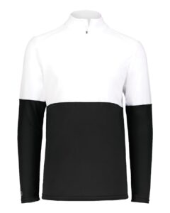 Holloway 223600 Youth Momentum Team Quarter-Zip Pullover – Black/ White