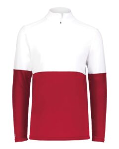 Holloway 223600 Youth Momentum Team Quarter-Zip Pullover – Scarlet/ White