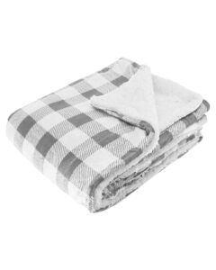 Alpine Fleece 8712 Micro Mink Sherpa Blanket – Grey Buffalo