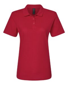 Gildan 64800L Women’s Softstyle® Pique Polo – Cherry Red