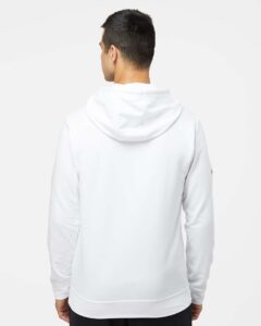 Adidas A432 Unisex Fleece Hooded Sweatshirt – White (on model back)
