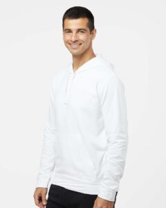 Adidas A432 Unisex Fleece Hooded Sweatshirt – White (on model side)