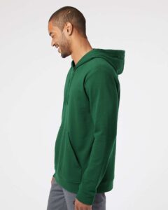 Adidas A432 Unisex Fleece Hooded Sweatshirt – Collegiate Green (on model side)