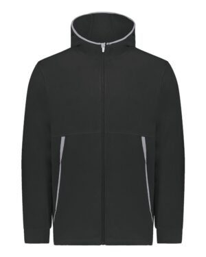 Augusta Sportswear 6859 Youth Eco Revive™ Polar Fleece Hooded Full-Zip Jacket – Black