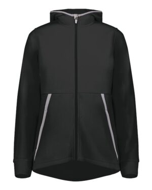 Augusta Sportswear 6860 Women’s Eco Revive™ Polar Fleece Hooded Full-Zip Jacket – Black
