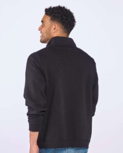 Boxercraft BM5202 Unisex Fleece Quarter-Zip Pullover – Black (on model back)