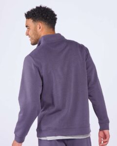 Boxercraft BM5202 Unisex Fleece Quarter-Zip Pullover – Mystic (on model back)