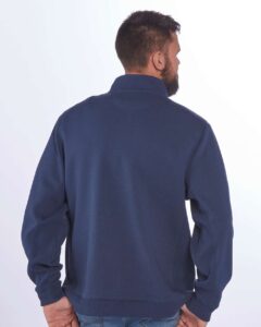 Boxercraft BM5202 Unisex Fleece Quarter-Zip Pullover – Navy (on model back)