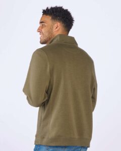 Boxercraft BM5202 Unisex Fleece Quarter-Zip Pullover – Olive (on model back)