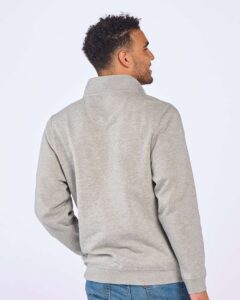 Boxercraft BM5202 Unisex Fleece Quarter-Zip Pullover – Oxford Heather (on model back)