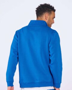 Boxercraft BM5202 Unisex Fleece Quarter-Zip Pullover – True Royal (on model back)