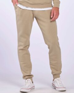 Boxercraft BM6602 Unisex Fleece Joggers – Latte (on model)