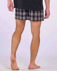 Boxercraft BM6701 Men’s Double Brushed Flannel Boxers – Charcoal/ Black Buffalo (on model back)