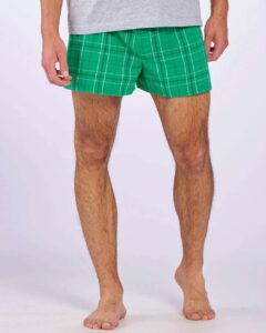 Boxercraft BM6701 Men’s Double Brushed Flannel Boxers – Kelly Field Day Plaid (on model)