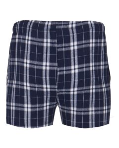 Boxercraft BM6701 Men’s Double Brushed Flannel Boxers – Navy/ Silver Plaid (back)