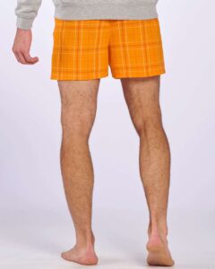 Boxercraft BM6701 Men’s Double Brushed Flannel Boxers – Orange Field Day Plaid (on model back)