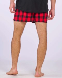 Boxercraft BM6701 Men’s Double Brushed Flannel Boxers – Red/ Black Buffalo (on model back)