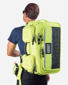 MERET M8101HV OMNI™ PRO X High Viz Yellow Convertible Backpack Bag – High Viz Yellow (on model)