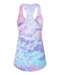 Colortone 3400 Women’s Tie-Dyed Racerback Tank Top – Cotton Candy (back)