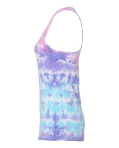 Colortone 3400 Women’s Tie-Dyed Racerback Tank Top – Cotton Candy (side)
