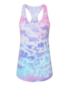 Colortone 3400 Women’s Tie-Dyed Racerback Tank Top – Cotton Candy