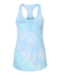 Colortone 3400 Women’s Tie-Dyed Racerback Tank Top – Lagoon