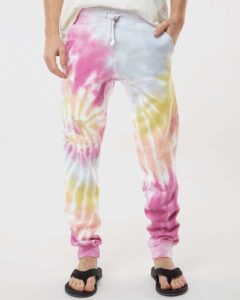 Colortone 8999 Unisex Tie-Dyed Joggers – Desert Rose (on model)