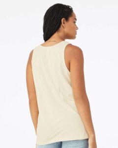 BELLA + CANVAS 3480 Jersey Tank – Natural (on model back)