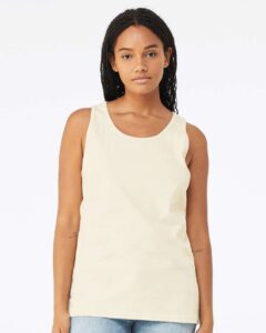 BELLA + CANVAS 3480 Jersey Tank – Natural (on model)