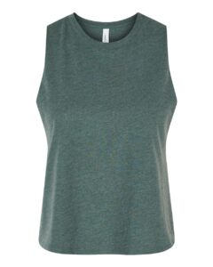 BELLA + CANVAS 6682 Women’s Racerback Crop Tank – Heather Forest