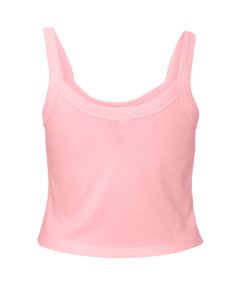 BELLA + CANVAS 1012 Women’s Micro Rib Spaghetti Strap Tank – Solid Pink Blend (back)