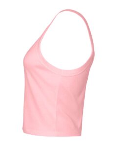 BELLA + CANVAS 1012 Women’s Micro Rib Spaghetti Strap Tank – Solid Pink Blend (side)