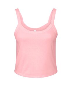 BELLA + CANVAS 1012 Women’s Micro Rib Spaghetti Strap Tank – Solid Pink Blend