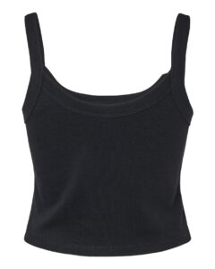 BELLA + CANVAS 1012 Women’s Micro Rib Spaghetti Strap Tank – Solid Black Blend (back)