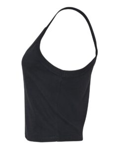 BELLA + CANVAS 1012 Women’s Micro Rib Spaghetti Strap Tank – Solid Black Blend (side)