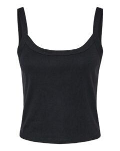 BELLA + CANVAS 1012 Women’s Micro Rib Spaghetti Strap Tank – Solid Black Blend