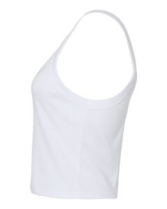 BELLA + CANVAS 1012 Women’s Micro Rib Spaghetti Strap Tank – Solid White Blend (side)