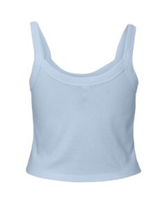 BELLA + CANVAS 1012 Women’s Micro Rib Spaghetti Strap Tank – Solid Baby Blue Blend (back)